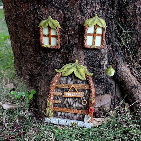 Eventyrdør og vinduer til træer - Miniature Eventyrhave