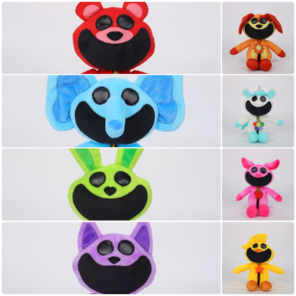 Ny Smiling Critters-pehmolelu, rent hymyilevä Critter-tyyny, Smiling Critters Plush Catnap -pehmolelu lahjoja lapsille taaperon syntymäpäiväjuhliin elefanter