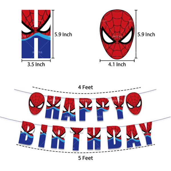 Spider-Man Barnkalas Ballongbåge - Happy Birthday Party