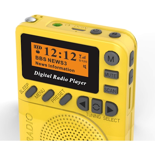 Digital FM-radio Bærbar radio med USB-strøm og batteri