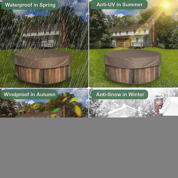 Badekarsovertræk Vandtæt Anti-UV Spa Boblebadsovertræk Udendørsmøbler Brown