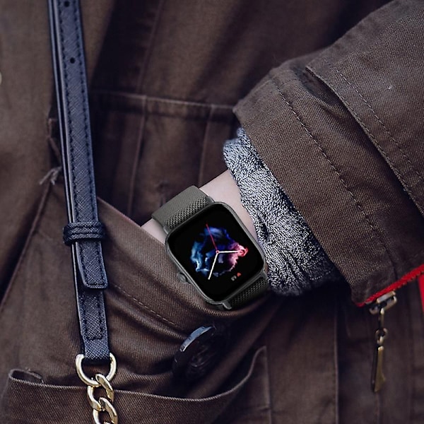 20mm/22mm Armbånd for Amazfit Gts 4//2/2e/3/gts2 Mini/gtr 4/3/pro/gtr2/47mm/stratos Nylon Elastisk Klokkearmbånd Amazfit Bip Rem grå grey 20mm