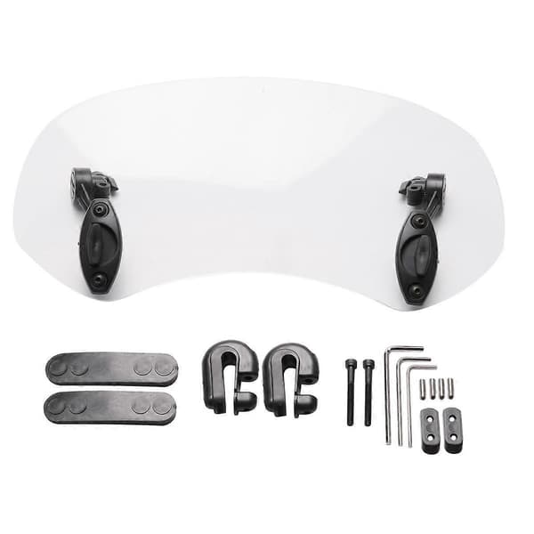 Universal Motorcycle Adjustable Windshield Extension Windscreen Spoiler Air Deflector 28.5x12x21cm-FS-