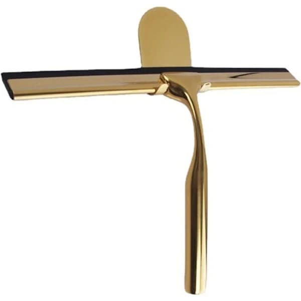Stainless Steel Shower Squeegee with Non-Slip Handle for Bathroom, Car Window Cleaning - Gold