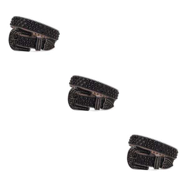 1/2/3/5 Y2K Tyylinen Strassivyö Länsimainen Strassivyö Musta 125cm-FS1- Black 125cm 3PCS