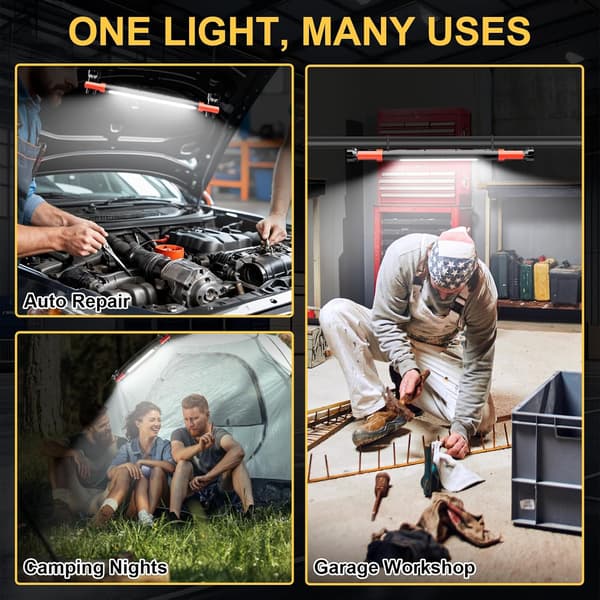 2026 New Magnetic Work Light, Under Hood Work Light, Rechargeable LED Strip, Suitable for Car Repairs, Garages and Emergencies (1-pack)