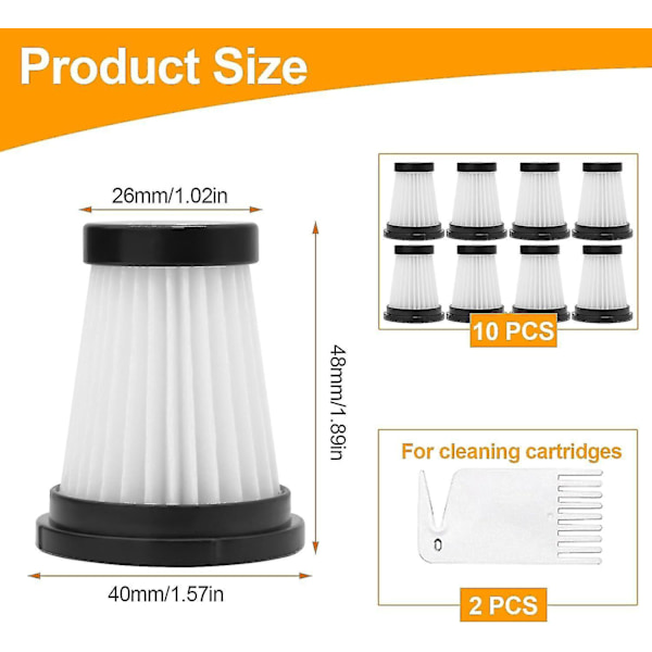 12-pakning HEPA-filter til Genius Invictus One 1.0-FS-
