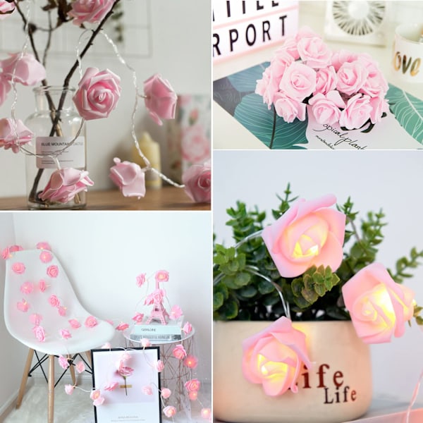 Blomsterljusslinga, LED Rosblomsterljusslinga, 3M 30LED