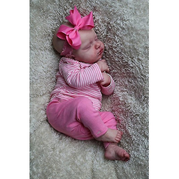 49 cm Nyfödd Babyflicka Docka Reborn Loulou Sover Mjuk gosig kropp Naturtrogen 3d-hud med synliga ådror Högkvalitativ handgjord docka