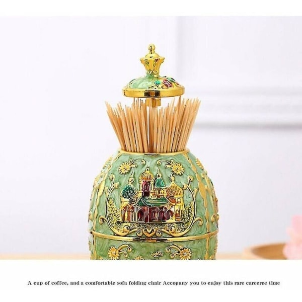 Fabergéägg, kejserliga Fabergéägg Fabergéägg påskägg handmålade emalj Fabergéägg ask tandpetare ask (spira röd slott), 7*7*15cm