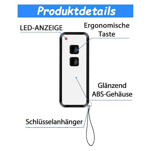 Compatible with Novoferm MINI-NOVOTRON 522 524 433MHZ Rolling Code Garage Door Remote Control-FS- White & Black