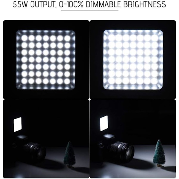 LED Videolys, 2 stk 49 LED Kameralys, Dimbar Kamerafyll