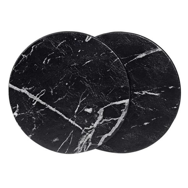 6-pak Vendbare Glasbrikker Sort Marmor PU med Holder sort-FS-