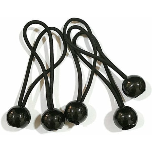 13 cm svart plastkula elastisk snodd för tält, skuggnät, markisfixering, 10 st -FS3-