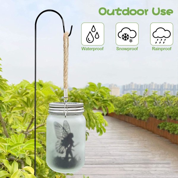 Solarlampa, Mostof IP44 Vattentät Utomhus Mason Jar Solar