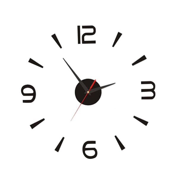 DIY Wall Clock 40cm Small Black Modern Simple European Style Silent Acrylic Frameless DIY 3D Wall Clock-FS-