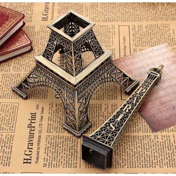 Bronzefarvet Paris Eiffeltårn Statue Vintage-FS-