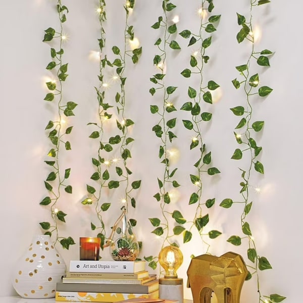 LED String Lights, 8 Modes Timer Function CE Certified Waterproof, Artificial Ivy, Lifelike Leaves Cool to Touch, DIY-FS-
