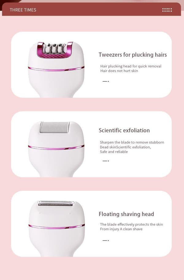 Epiluxe Osmo Original Elektrisk Epilator til Kvinder med Eksfolierende Børste til Armhuler og Arme