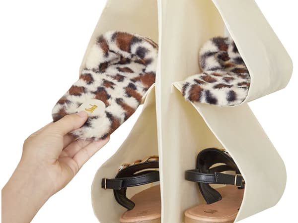 Skoorganiser til ophængning i garderoben, 12 par Beige