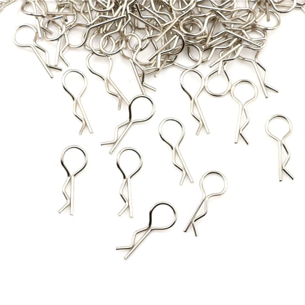 100 stk karosseriklemmer i rustfritt stål R-pinner for 1/10 1/16 RC HS-FS-
