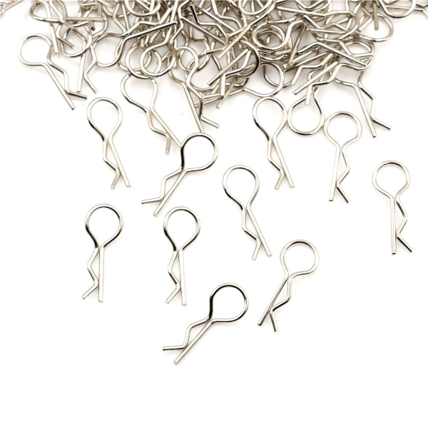 100 stk kropps klemmer i rustfritt stål Stiftskal for 1/10 1/16 RC HS