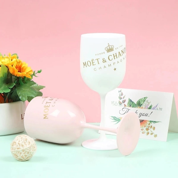 500ml Moët Champagne Flöjter Glas Plast Akryl Champagneglas Vinglas WHITE 4PCS