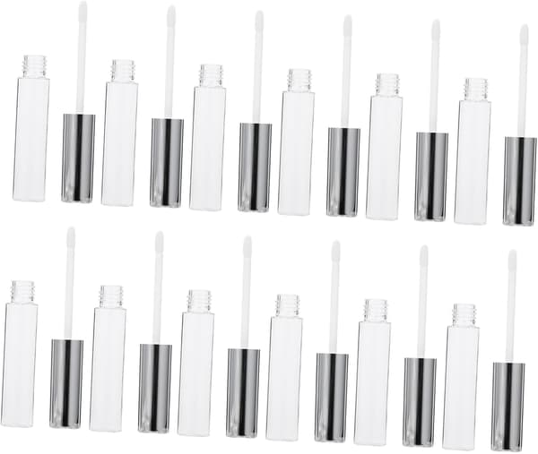 10 ml lipgloss-tuber 12 stk påfyllbare tomme lipglossbeholdere sølvhette for DIY-sminke og prøveoppbevaring