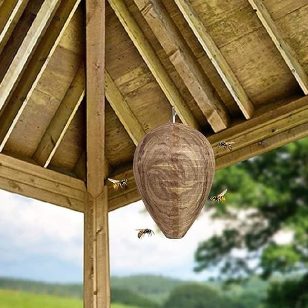 4pcs Wasp Traps Non-toxic Paper Lure, Bee Deterrent - Wasp Nest Beige