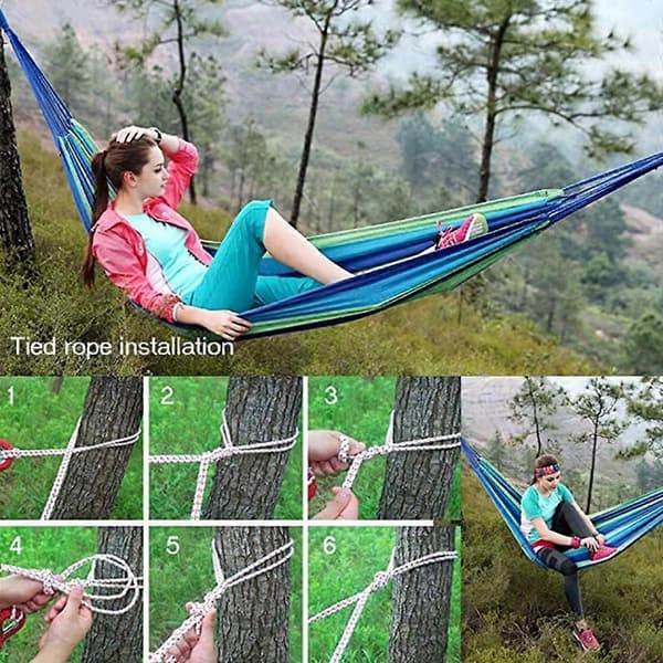 Double Brazilian Hammock for 2, Extra Large Cotton, 260 x 150 cm, 300 kg Capacity