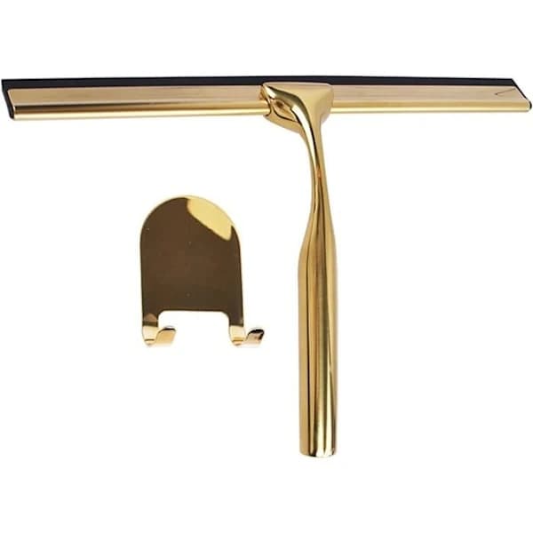 Stainless Steel Shower Squeegee with Non-Slip Handle for Bathroom, Car Window Cleaning - Gold