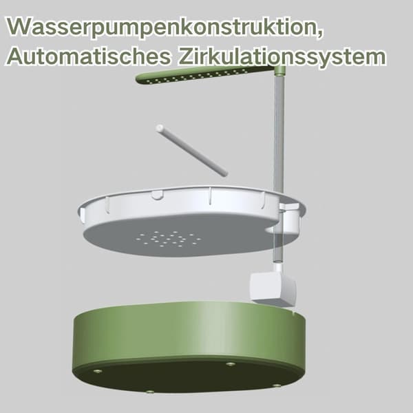 Bird bath, 32 x 26 cm, for parakeets, polypropylene, automatic rainwater circulation, bird shower, with 26 water outlets for-FS- green