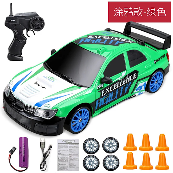 2.4G Høyhastighets Drift RC Bil 4WD Leke Fjernkontroll AE86 Modell GTR Kjøretøy Bil RC Racing Biler Leke for Barn Julegaver BMW-1B