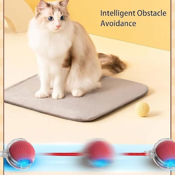 Rullande Boll, Tuggbboll för Hundar, Tuggbboll för Hundar, Interaktiv Hund Smart Boll Leksak, Interaktiv Katt Boll Leksak, 360° Smart Automatisk 206