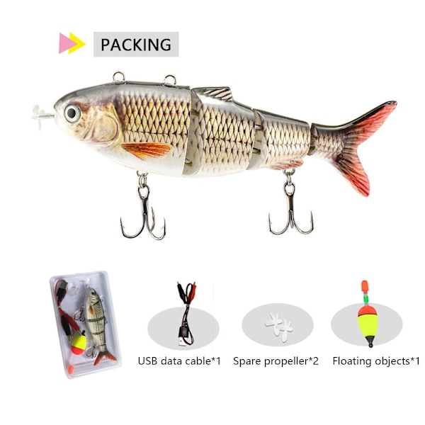 Självsimmande Fiskedrag USB Uppladdningsbart C