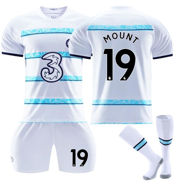 Chelsea F.C. Bortaliga 22-23 Kante Fotbollströja för Barn Mount 19 Med Strumpor Mount 19 With socks #26