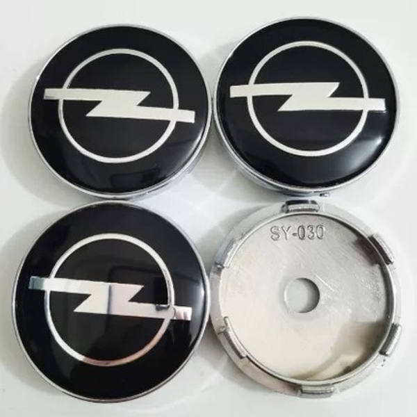4 stk 60mm sorte Opel bilhjulscenterkapsler navkapsler-FS-