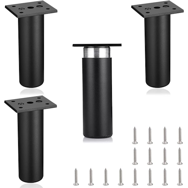 stk. (sort, 12 cm) Justerbare møbelben Metal sofaben