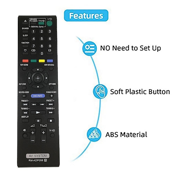 -ADP058 Fjernkontroll for hjemmekinosystem Blu-ray fjernkontroll Bdv-e280 Bdv-e380 fjernkontroll [DB]