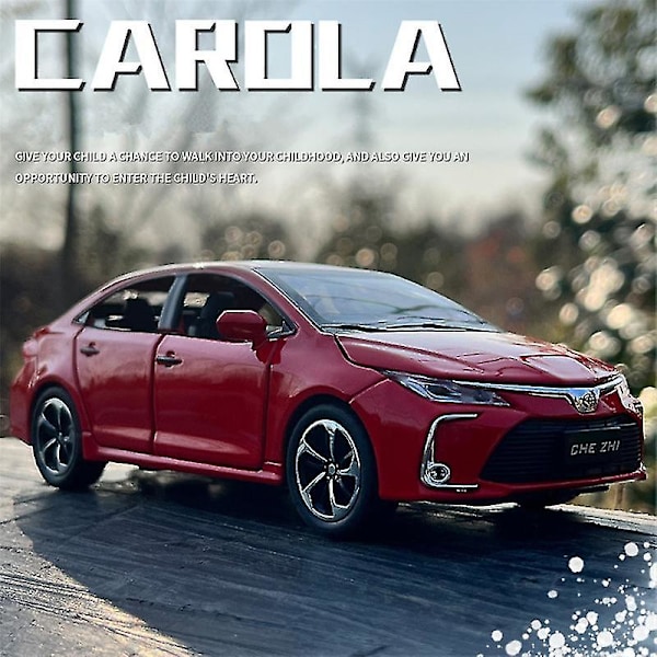 1:32 Toyota Corolla Metallinen Leluauto Äänillä ja Valoilla - Keräilykohde Lapsille Red