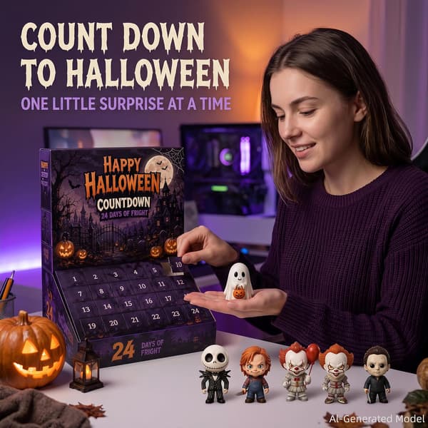2026 Halloween 24 dagar Spooky Countdown Blind Box, 24 nätter av skräck Mini samlarfigurer, Halloween skrivbordsdekoration prydnads presentförpackning