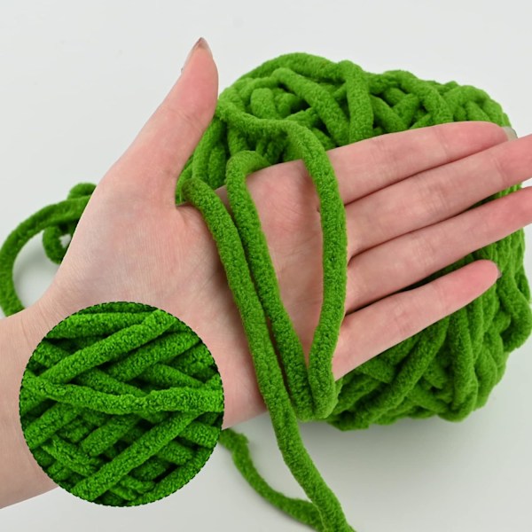 Stickgarn 4x Stickgarn för Virkning, Mjukt Chunky Garn för Garnprojekt-X44- Yellow green