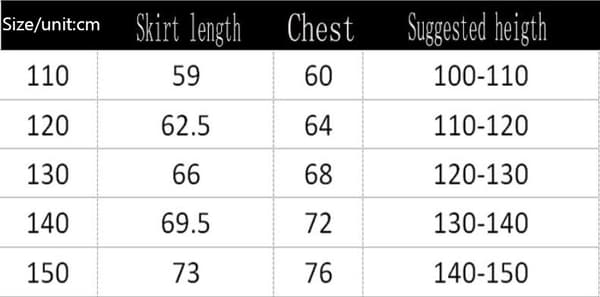 Halloween Cheerleading-uniformer for barn med gratis armvarmere 110CM