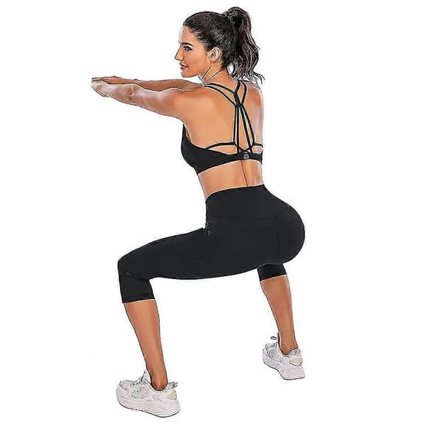 1 pc High Yoga Pants Workout Capri Leggings With Pockets XL