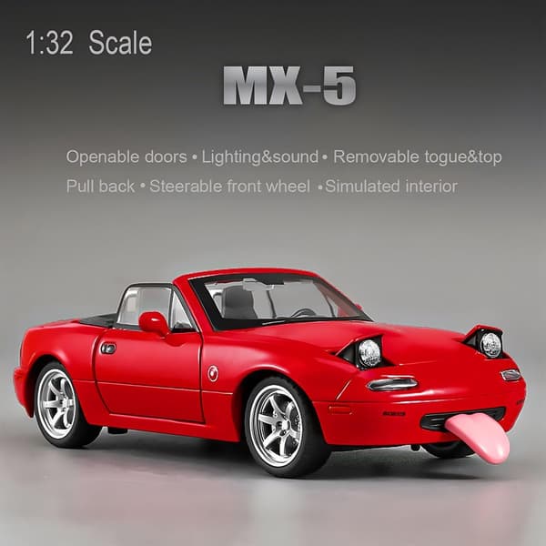 Mazda Miata MX5 Legetøjsbil 1/32 Trykstøbte Modelbiler, Billegetøj til Børn 4-7 År Miata Gave til Drenge 3-5 År, (FQ)