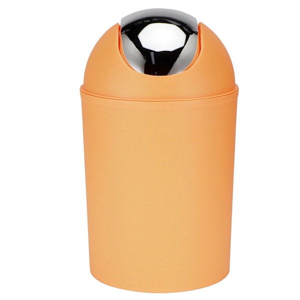 Mini Flip Lock Hemma Vardagsrum Sovrum Skrivbord Sängbord Plast Sopkorg Sopbehållare Orange