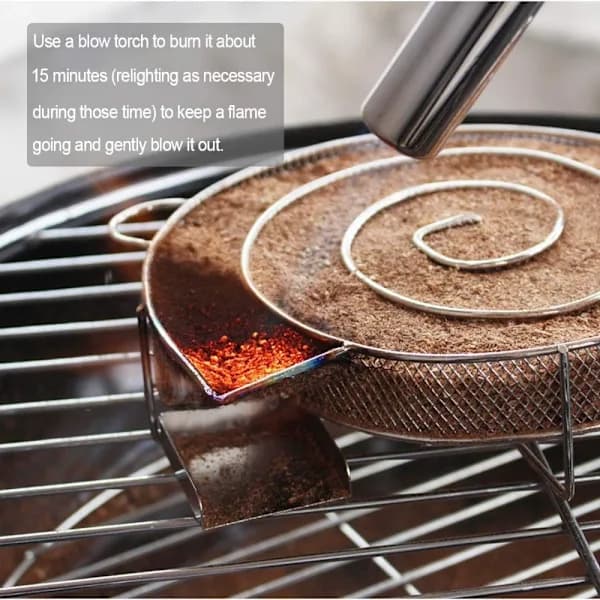 9,8 tommer koldrøgsgenerator til BBQ-grill eller rygespåner Varm- og koldrøgning Laks Kød Brændetid op til 18-24 timer