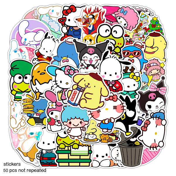 50 st Kuromi Melody Graffiti Klistermärken Laptop Skateboard