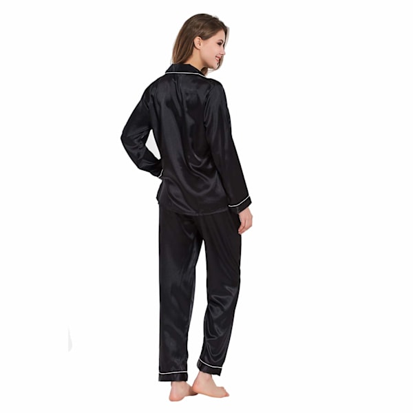 Dame Pyjamas Sett Kvinner Silke Sateng Pyjamas Sett pJ Sett Lang