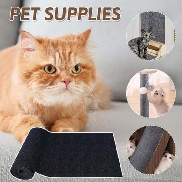 Selvklæbende kradseplade til katte - Væg- og sofaprotektor, sofakradseplade, kattekradsemåtte, hjørne lysegrå 40cmx100cm Lysegrå Light Gray Light Gray 40cmx100cm